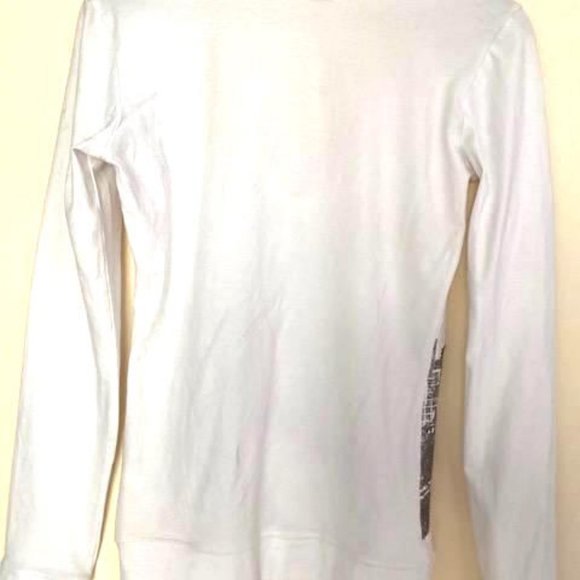 COMPAGNIA ITALIANA, WHITE LONG SLEEVE V-NECK TOP S - Picture 5 of 5